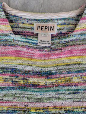 Anthropologie PEPIN Fringe Tweed Tunic ¾ Sleeve – Women’s XS – Made in NYC USA